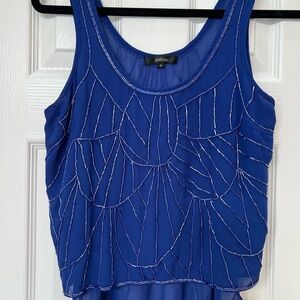 Millau Cobalt Blue Embellished Tank Top